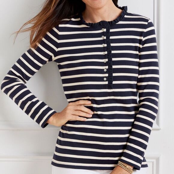 Karen Scott Women Blouse Stripes Size ML - Picture 1 of 10